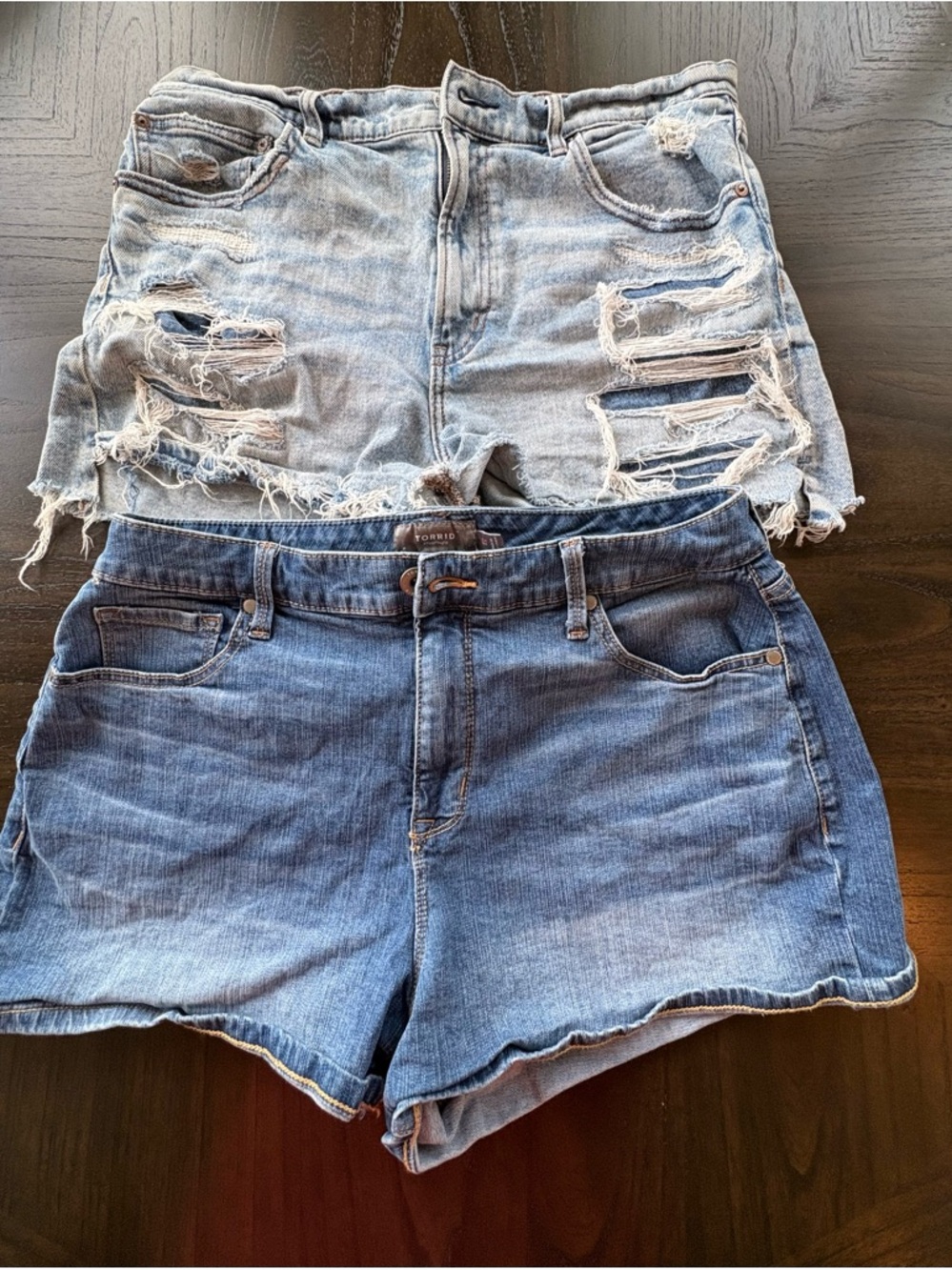 American Eagle + Torrid Denim Shorts Bundle Size 12 Distressed Stretch